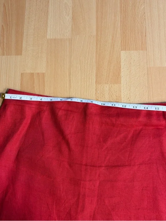 Reformation Rust Red 100% Linen Mini Skirt 10 - Picture 7 of 8